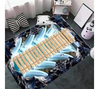 HONGXIU Waterfall Bridge Vortex Illusion Rug 60x110cm, 3D Canyon Bottomless Hole Visual Area Rug, Non-Slip Low Pile Floor Mat, Cool Nature Trippy Effect Carpet for Bedroom Living Room Dorm