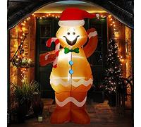 HONGXW 5Ft Christmas Inflatables Gingerbread Man Blow Up Yard Decorations Xmas Inflatable with Colorful Rotating LED Lights and Ropes for Indoor Outdoor Yard Garden Christmas Decor