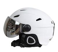 HongYa Half-covered Ski Helmet With Goggles Visor Snowboard Helmet Winter Snow Sled Sledge Scooter Helmet Mask Moto Snowmobile Capacete-Matte white,L
