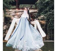 HongYa Hanfu Women Dress Dance Costume Traditional Chinese Folk Dress Adult Girl Embroidery Elegant Fairy Stage Wear Performance Outfit