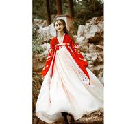 HongYa Hanfu Women Dress Dance Costume Traditional Chinese Folk Dress Adult Girl Embroidery Elegant Fairy Stage Wear Performance Outfit