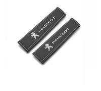 HONGYANFA 2 Pcs Leather Car Seat Belt Cover with Logo for Peugeot 3008 E3008 P64 2024 2025, Car Safety Seatbelt Cover Pads Anti-Slip Seat Belt Protector,A
