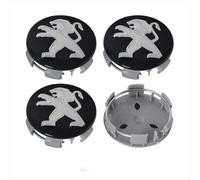 HONGYANFA 4pcs 60MM Car Hub Caps for Peugeot 107 2008-2012, Auto Logo Wheel Center Cover Car Wheel Centre Badges,A