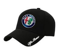 HONGYANFA Car Logo Baseball Cap for Alfa Romeo Tonale SUV 2022+, Adjustable Cotton Cap for Men & Women Breathable Motorsport Hat,Black-A