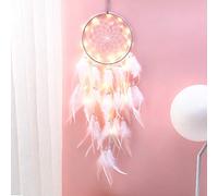 Hongyans LED Dream Catcher, Handmade Dream Catcher with Feather Light Up Dreamcatcher for Bedroom Wedding Wall Hanging Decoration Ornaments Girls Kids Birthday Gift Blessing Gift