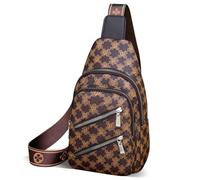 HONGYICHAO Crossbody Bags for Woman Sling Bag for Women Fanny Packs Vegan Leather for Women Travel and Daypack Belt Bags, Brown, 11.8"*7.1"*3.5