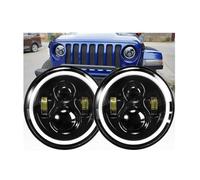 HONGYISM Car DRL 2pcs For Jeep CJ-7 CJ-8 For Scrambler For Wrangler For JK For LJ 12V 24V Car Led 7inch Led Headlight DRL H4 Hi-Lo With Halo Angel Eyes Headlamp Car Headlamp