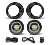 HONGYISM Front Foglight Car Fog Lamp Assembly LED Angle Eye Front Headlight With Covers Switch Wiring For Chevy For Camaro 2010 2011 2012 2013 Fog Light(White and White)