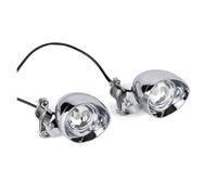 HONGYISM Motorcycle Headlight Chrome Motorcycle LED Bullet Passing Spot Fog Light With Roll Cage Guard Bar Tube Mount Bracket Clamp