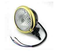 HONGYISM Motorcycle Headlight Motorcycle 4.5" H4 Bulb Headlight Round Retro 12V Headlamp For Bobber Chopper Cafe Racer Universal(Black Gold)
