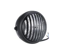 HONGYISM Waterproof Fog Headlights For Motorcycle Scooter Halogen Headlight Metal Retro Round Grill(D)