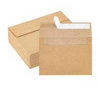 Hongyitime Kraft Paper Envelopes, 50 Pack, 5 x 7 Inch, Brown A7 Envelopes, Self-Seal Card Envelopes, Invitation/Postcard Envelopes