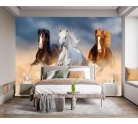 HongYouQi 3D Modern Mural Decorating Bedroom Animal Horse Landscape Creative Living Room Sofa Tv Wallpaper-150cm×105cm