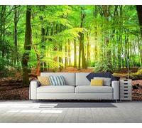 HongYouQi 3D Modern Mural Decorating Bedroom Greenery Woods Landscape Living Room Sofa Tv Wallpaper-150cm×105cm