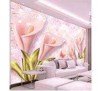 HongYouQi 3D Modern Mural Decorating Bedroom Pink Floral Landscape Study Living Room Office Background Mural-300cm×210cm