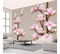 HongYouQi 3D Modern Mural Decorating Bedroom Pink Flowers Tree Branches Landscape Creative Living Room Sofa Tv Wallpaper-400cm×280cm