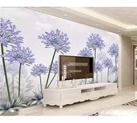 HongYouQi 3D Modern Mural Decorating Bedroom Purple Flowers Flower Landscape Tv Bedroom Wallpaper Living Room Mural-150cm×105cm