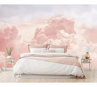 HongYouQi 3D Modern Mural Decorating Bedroom Red White Clouds Landscape Living Room Sofa Tv Wallpaper-150cm×105cm
