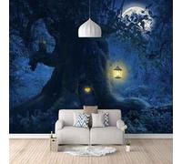 HongYouQi 3D Modern Mural Decoration Bedroom Trees Moon View Landscape Living Room Bedroom Background Art Wallpaper-150cm×105cm