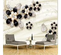 HongYouQi 3D Mural Art Bedroom Black Flowers Leaf Landscape Study Living Room Office Background Mural-150cm×105cm