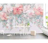 HongYouQi 3D Mural Home Wall Decoration Pink Flower Foliage Landscape Bedroom Living Room Modern Wallpaper-150cm×105cm