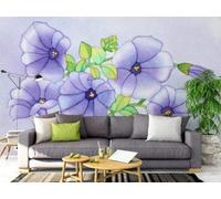 HongYouQi 3D Mural Home Wall Decoration Purple Flower Landscape Tv Bedroom Wallpaper Living Room Mural-250cm×170cm