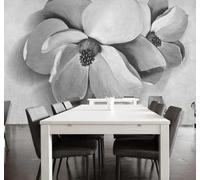 HongYouQi 3D Wallpaper 3D Minimalist Concrete Grey Roses | Modern Luxurious Decorative Textures Suitable For Offices Study Areas Homes Bedroom Living Rooms Tv Feature Walls-400cm×280cm