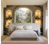 HongYouQi 3D Wallpaper Arches Rivers Stone Bridges Forest Scenery