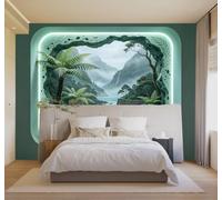 HongYouQi 3D Wallpaper Forest Waterfall River Mountain Range