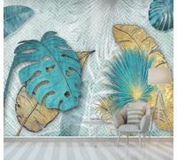 HongYouQi 3D Wallpaper Hand Drawn Line Art Watercolour Leaves