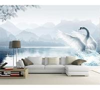 HongYouQi 3D Wallpaper Living Room Sofa Animal White Swan Landscape Living Room Bedroom Background Art Wallpaper-150cm×105cm