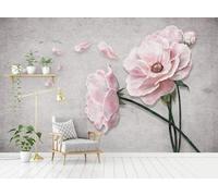 HongYouQi 3D Wallpaper Living Room Sofa Pink Flower Landscape Sofa Tv Wallpaper Art Background Wall-150cm×105cm