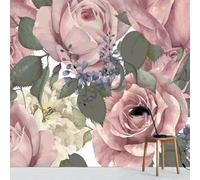 HongYouQi 3D Wallpaper Living Room Sofa Purple Flower Landscape Living Room Sofa Tv Wallpaper-150cm×105cm