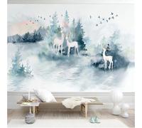 HongYouQi Animal Deer Woods 3D Modern Wallpaper Decoration Bedroom Textured Home Living Room Tv Background-250Cm×170Cm