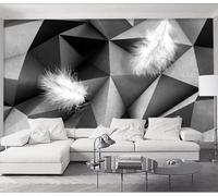 HongYouQi Black & White Geometric Minimalist 3D Modern Wallpaper Decoration Bedroom Textured Home Living Room Tv Background-430Cm×300Cm