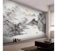 HongYouQi Ink Landscape Mountain Peak 3D Modern Wallpaper Decoration Bedroom Textured Home Living Room Tv Background-430Cm×300Cm