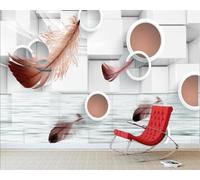 HongYouQi Minimalist Geometric Scenery Landscape Wallpaper Home Décor Creative Living Room Bedroom Tv Background-430Cm×300Cm