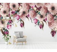 HongYouQi Red Floral 3D Modern Wallpaper Decoration Bedroom Textured Home Living Room Tv Background-350Cm×256Cm