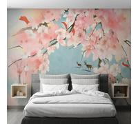 HongYouQi Red Floral 3D Modern Wallpaper Decoration Bedroom Textured Home Living Room Tv Background-400Cm×280Cm