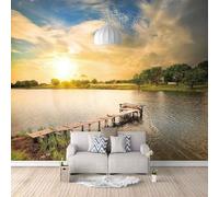HongYouQi Trees Lakeside Sea View 3D Mural Art Decoration Bedroom Living Room Modern Tv Background-350Cm×256Cm