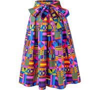 HongyuAmy Women African Print Skirt Dutch Ankara Wax Print Full Circle Skirt, Color H, S