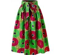 HongyuAmy Women African Print Skirt Dutch Ankara Wax Print Full Circle Skirt, Color I, XXL