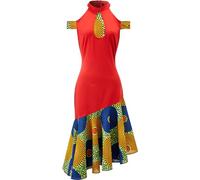 HongyuAmy Women's African Print Dress Ankara Sexy Dress Wedding Dresses, Color a, M