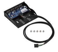 Hongzer USB2.0 Front Panel Hub, USB Floppy Front Panel 3.5 Inch Floppy Bay 9 Pin to 4 Interface USB 2.0 HUB, Computer Accessories