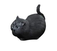 HonHeam Chinese Tea Pet Zisha Cat Ceramic Handmade Purple Clay for Kung Fu Tea Tray, Accessories for Kungfu Tea Tray (Black)