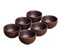 HonHeam Chinese Tea Tasting Cup Purple Sand Cups Tiny Tasting Cup Mini Tea Cup Purple Sand Kung Fu Tea Cup Ceramic Cup Tea Bowl Cup Set of 6 (Purple)