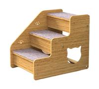 Honhoha Dog Stairs For High Beds - 3-Wood Pet Stairs & Ramp For Medium/Small Dogs, Old Cats | Non-Slip Pets Steps Dog/Cat Ladder For Beds,