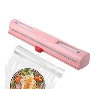 Honhoha Food Cling Wrap Dispenser,Refillable Wrap Dispenser with Cutter | Portable Food Wrap, Aluminum Foil & Wax Dispenser for Kitchen Storage Organization Holder