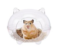 Honhoha Hamster Sand Bath Container | Cartoon Cute Hamster Accessories Transparent Bath Container Anti-Splash - Drop-Resistant Washable Pet Supplies For Lemmings Mice Chipmunks Squirrels