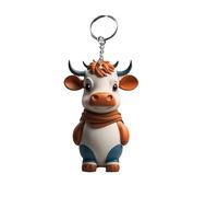 Honhoha Highland Cow Key Ring | Cattle Cartoon 2D Acrylic Decorative Pendant | Portable Keyring Decorations for Car Keys, Party Favors, Colorf Ornament for Backpack